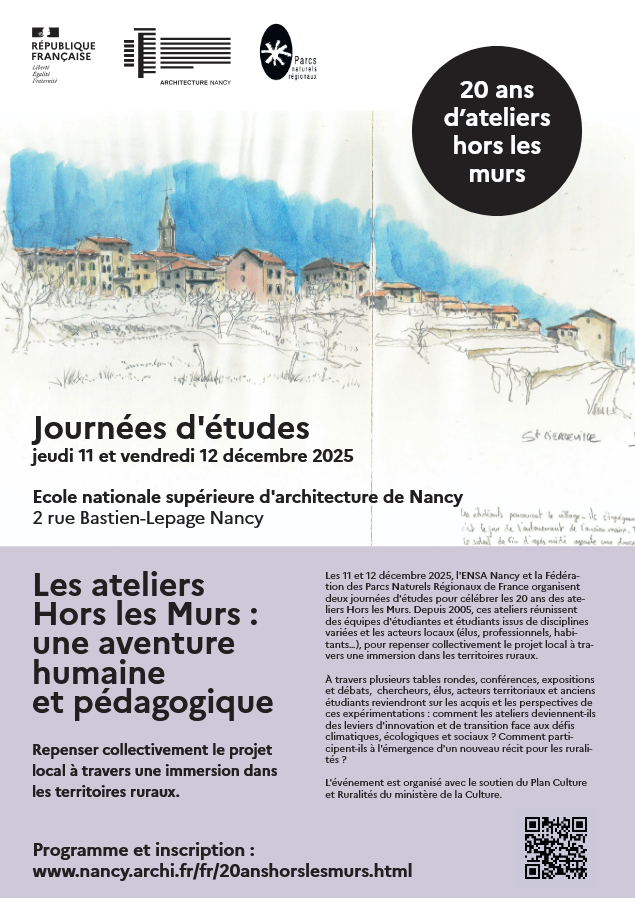 JE – 20 ans d’ateliers Hors les Murs : une aventure humaine et pédagogique – 11 & 12 décembre 2025 – ENSA Nancy